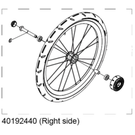  Right Hand Wheel Assembly for Cross and Lite 17XBlack / Silver